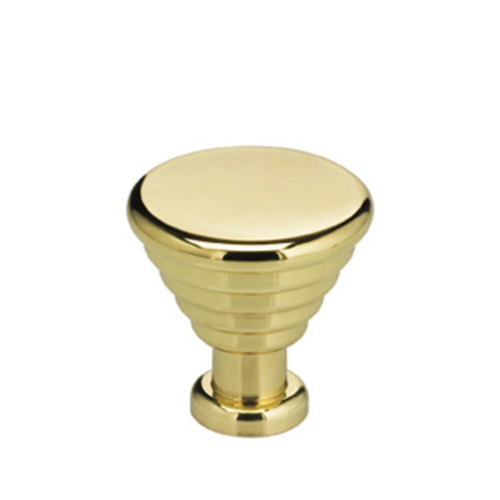 Omnia Hardware 1" Banded Deco Knob in Polished Brass Lacquered