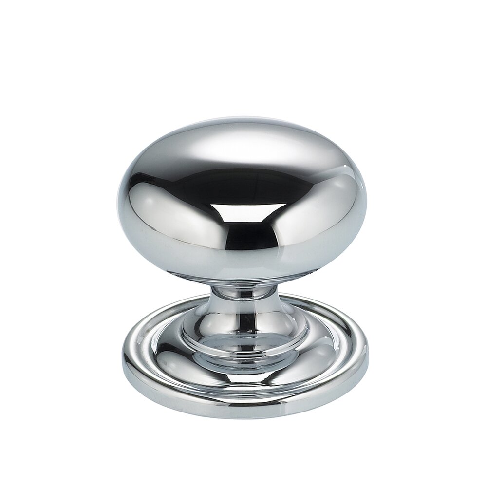 Omnia Hardware 1" Classic Knob with Attached Back Plate in Polished Chrome