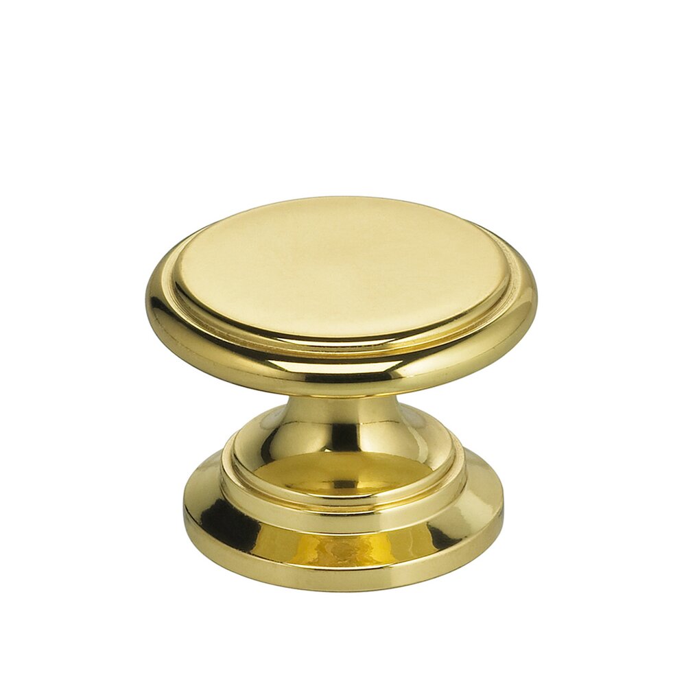 Omnia Hardware 1" Rounded Ridge Knob in Polished Brass Lacquered