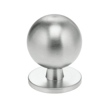 Omnia Hardware 1" Round Knob with Back Plate in Satin Chrome