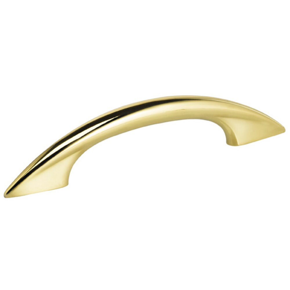Omnia Hardware 4" Tapered Bow Pull in Polished Brass Lacquered