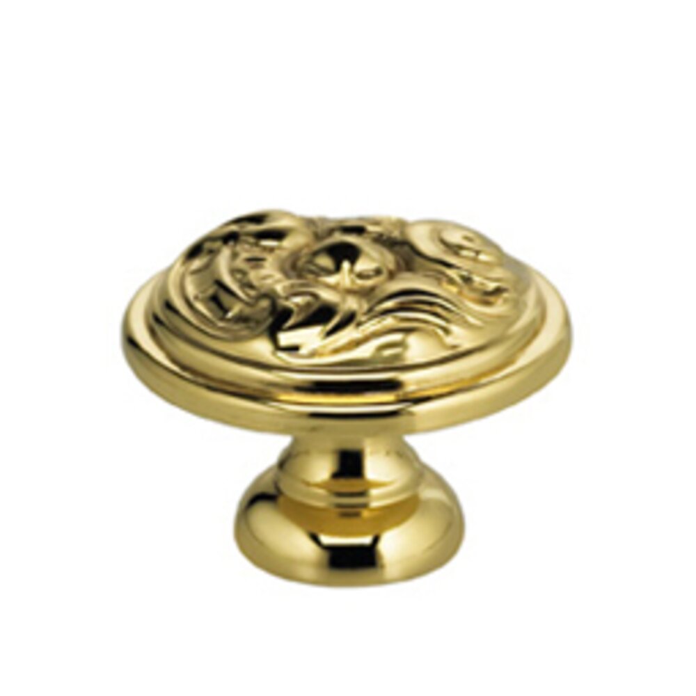 Omnia Hardware 1" Swirl Knob in Polished Brass Lacquered