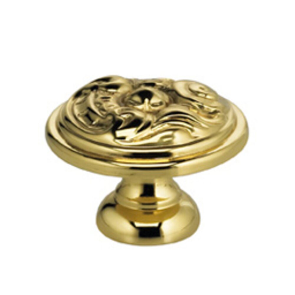 Omnia Hardware 1 3/16" Swirl Knob in Polished Brass Lacquered