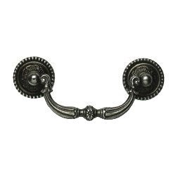 Omnia Hardware Traditional Bail Pull with Rosettes Vintage Iron