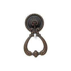 Omnia Hardware Traditional Ring Pull with Rosette Vintage Copper