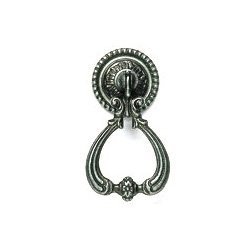 Omnia Hardware Traditional Ring Pull with Rosette Vintage Iron