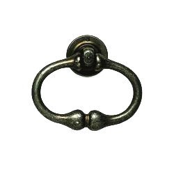 Omnia Hardware Crescent Ring Pull Vintage Iron