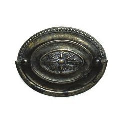 Omnia Hardware Oval Ornate Pull Vintage Brass