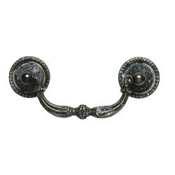Omnia Hardware Traditional Bail Pull with Rosettes Vintage Brass