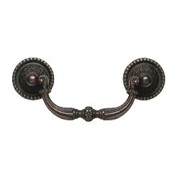 Omnia Hardware Traditional Bail Pull with Rosettes Vintage Copper