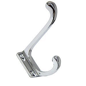 Omnia Hardware Double Hook in Polished Chrome
