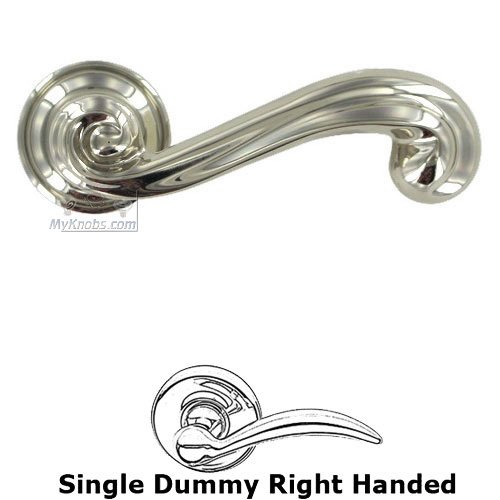 Omnia Hardware Right Handed Single Dummy Traditions Wave Lever with Small Radial Rosette in Polished Nickel Lacquered