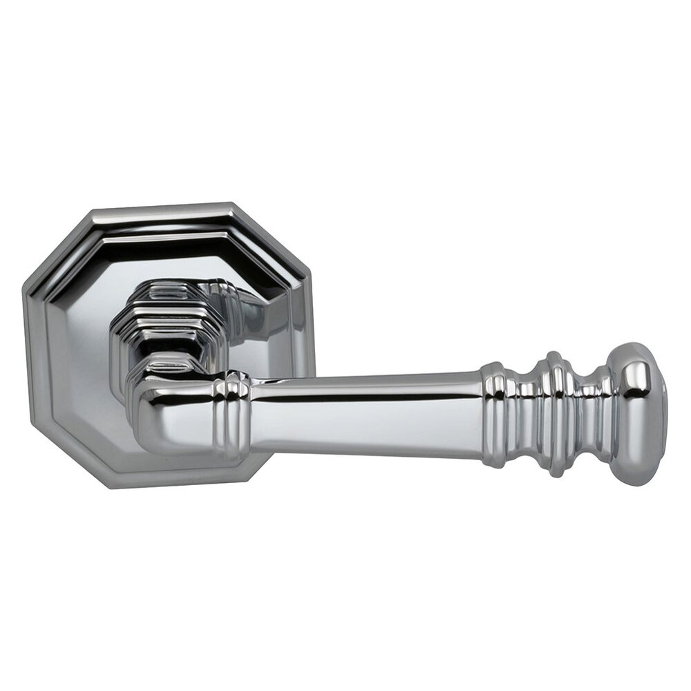 Omnia Hardware Passage Traditions Octagon Lever with Octagon Rosette in Polished Chrome