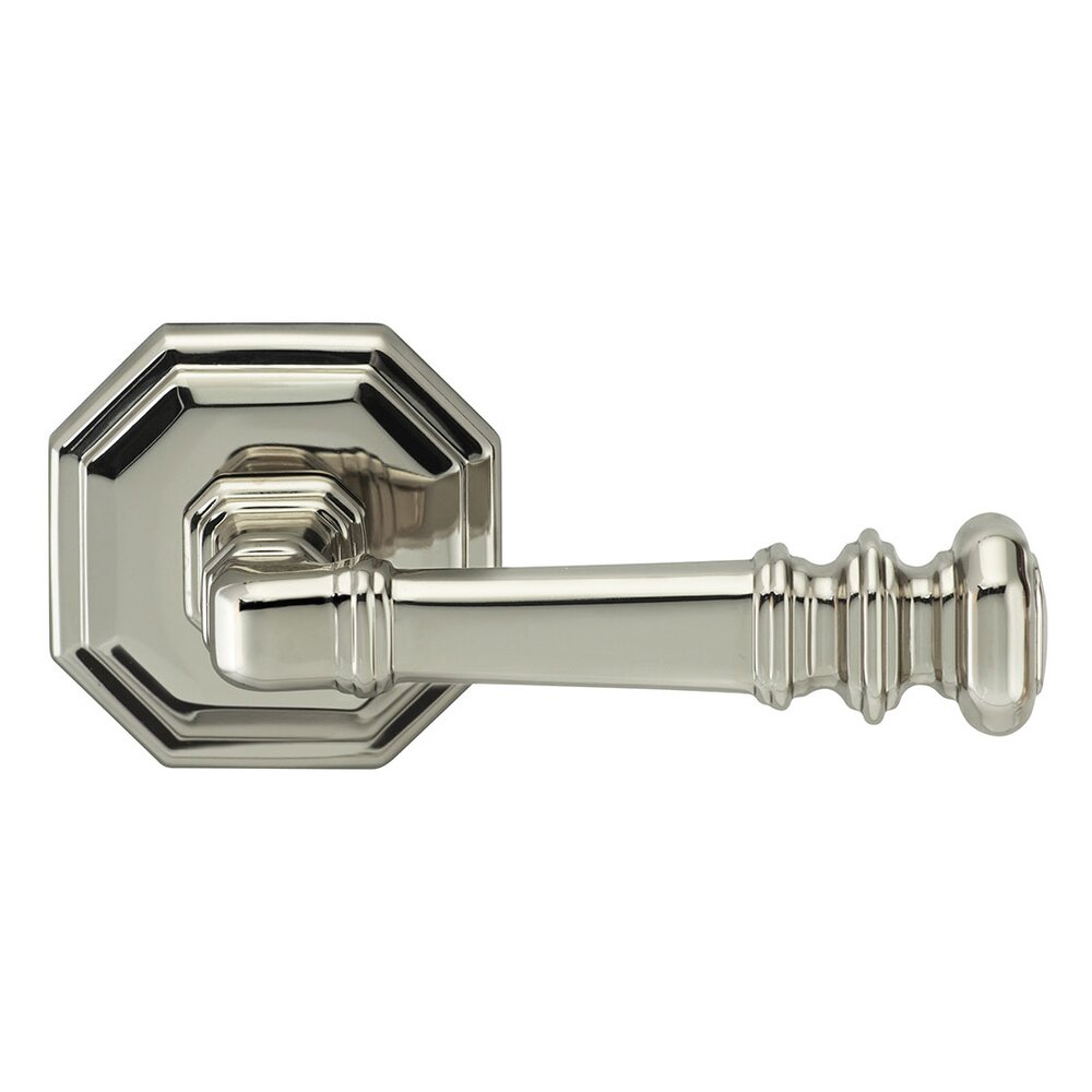 Omnia Hardware Double Dummy Traditions Octagon Lever with Octagon Rosette in Polished Nickel Lacquered