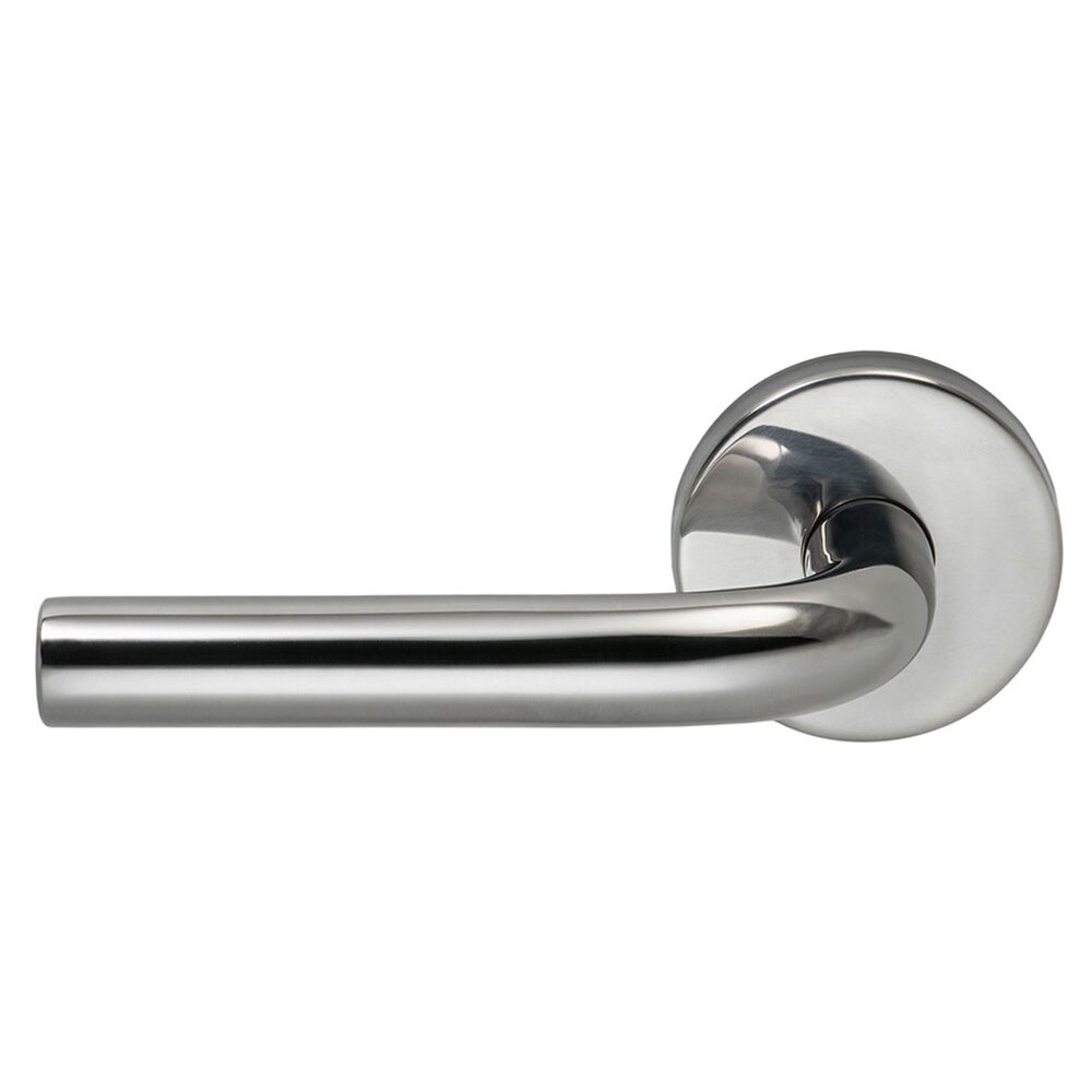 Omnia Hardware Privacy Tube Left Handed Lever with Plain Rosette in Polished Stainless Steel