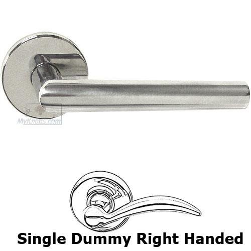 Omnia Hardware Single Dummy Angle Right Handed Lever with Plain Rosette in Polished Stainless Steel