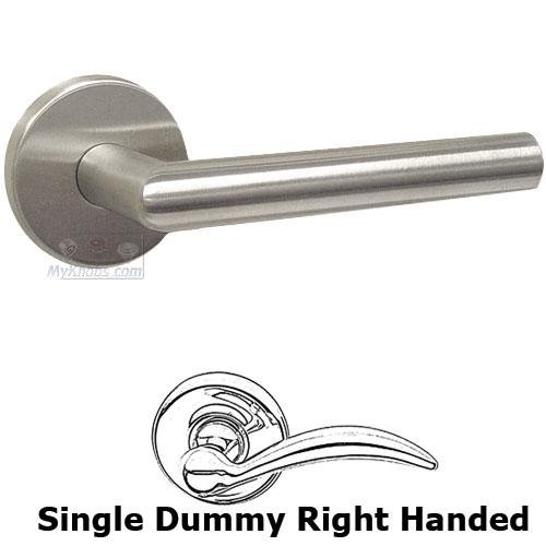 Omnia Hardware Single Dummy Angle Right Handed Lever with Plain Rosette in Brushed Stainless Steel