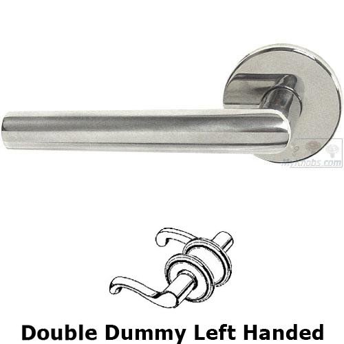 Omnia Hardware Double Dummy Angle Left Handed Lever with Plain Rosette in Polished Stainless Steel