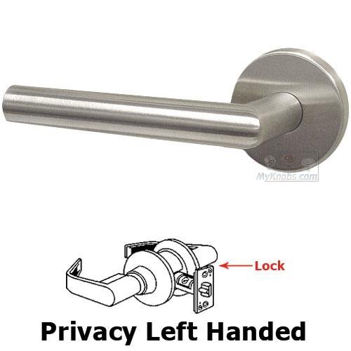Omnia Hardware Privacy Angle Left Handed Lever with Plain Rosette in Brushed Stainless Steel