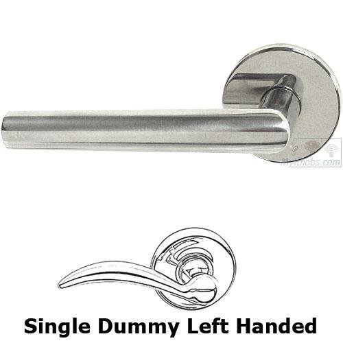 Omnia Hardware Single Dummy Angle Left Handed Lever with Plain Rosette in Polished Stainless Steel