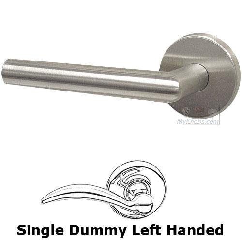 Omnia Hardware Single Dummy Angle Left Handed Lever with Plain Rosette in Brushed Stainless Steel