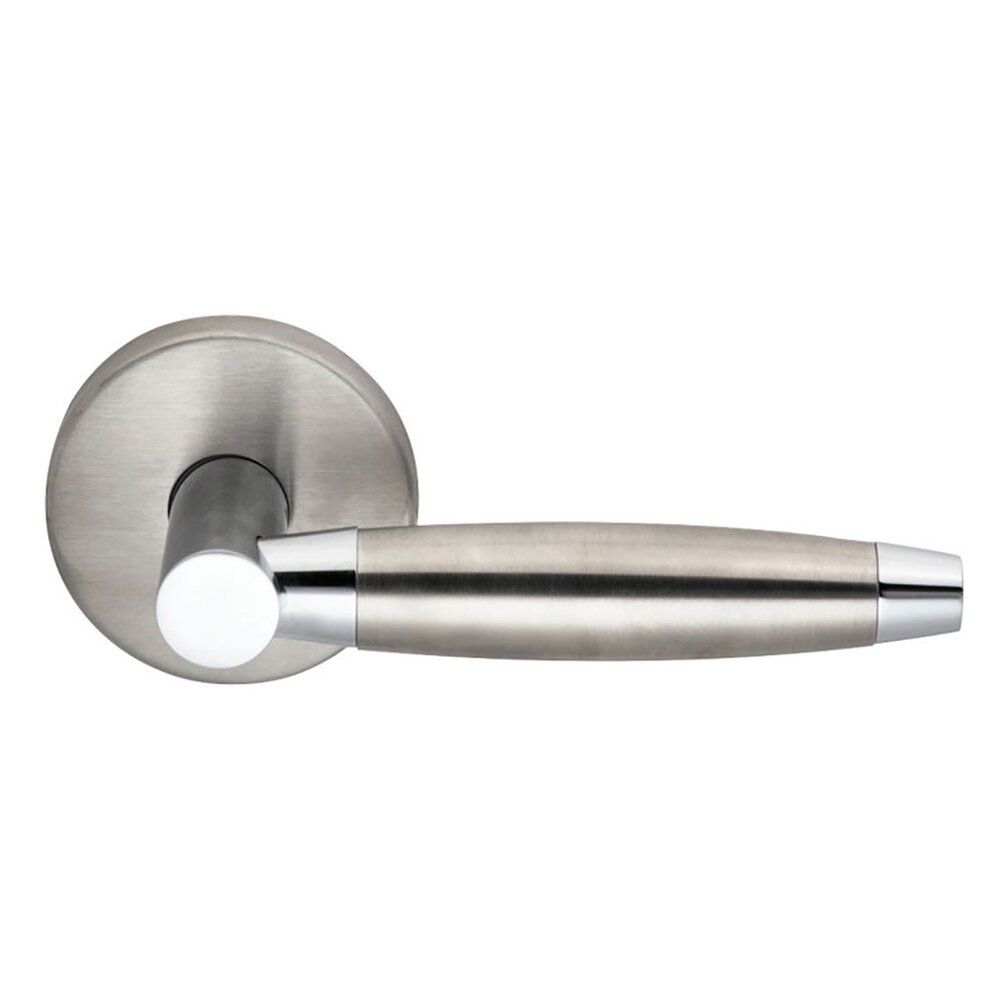 Omnia Hardware Double Dummy Bullet Right Handed Lever with Plain Rosette in Brushed Stainless Steel