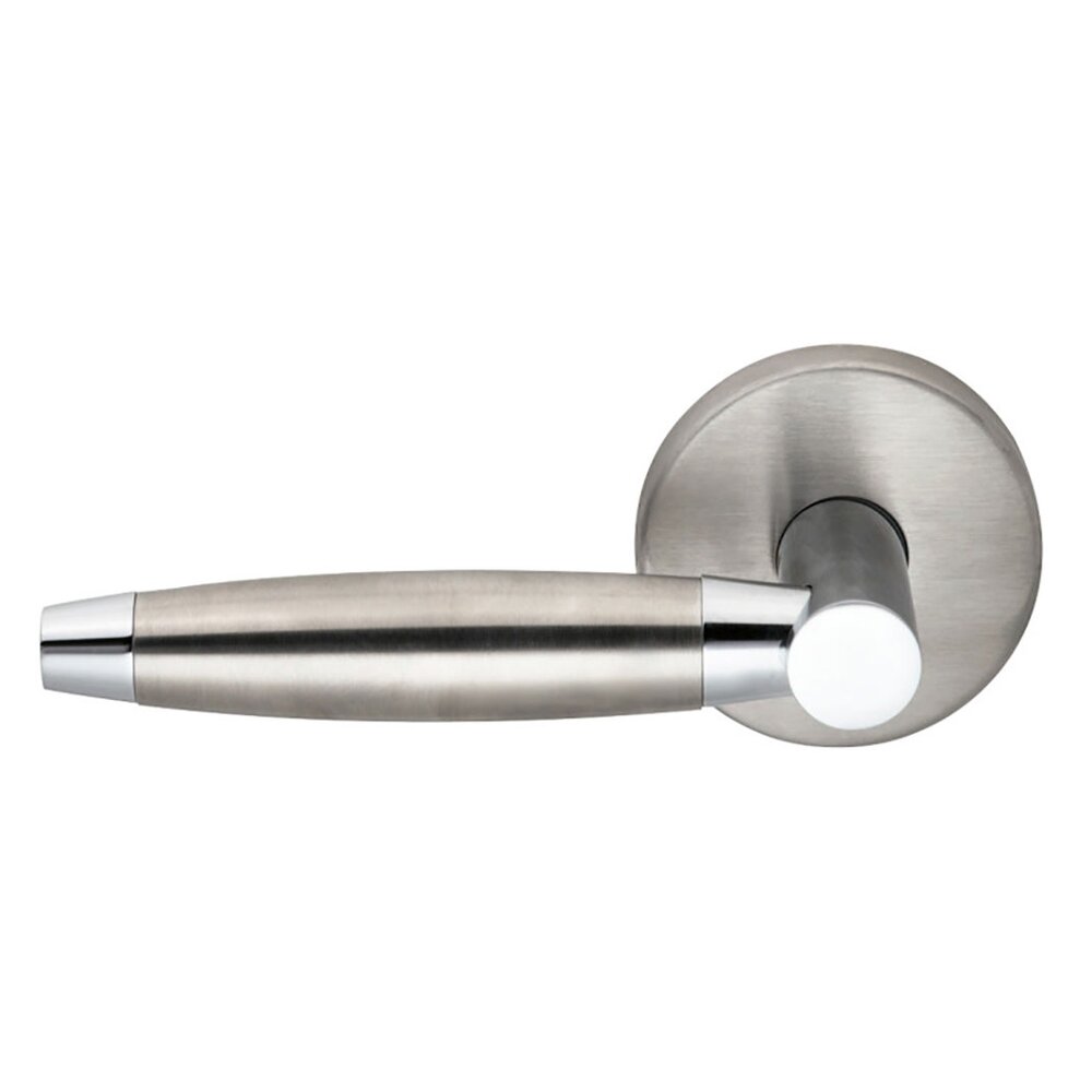 Omnia Hardware Double Dummy Bullet Left Handed Lever with Plain Rosette in Brushed Stainless Steel