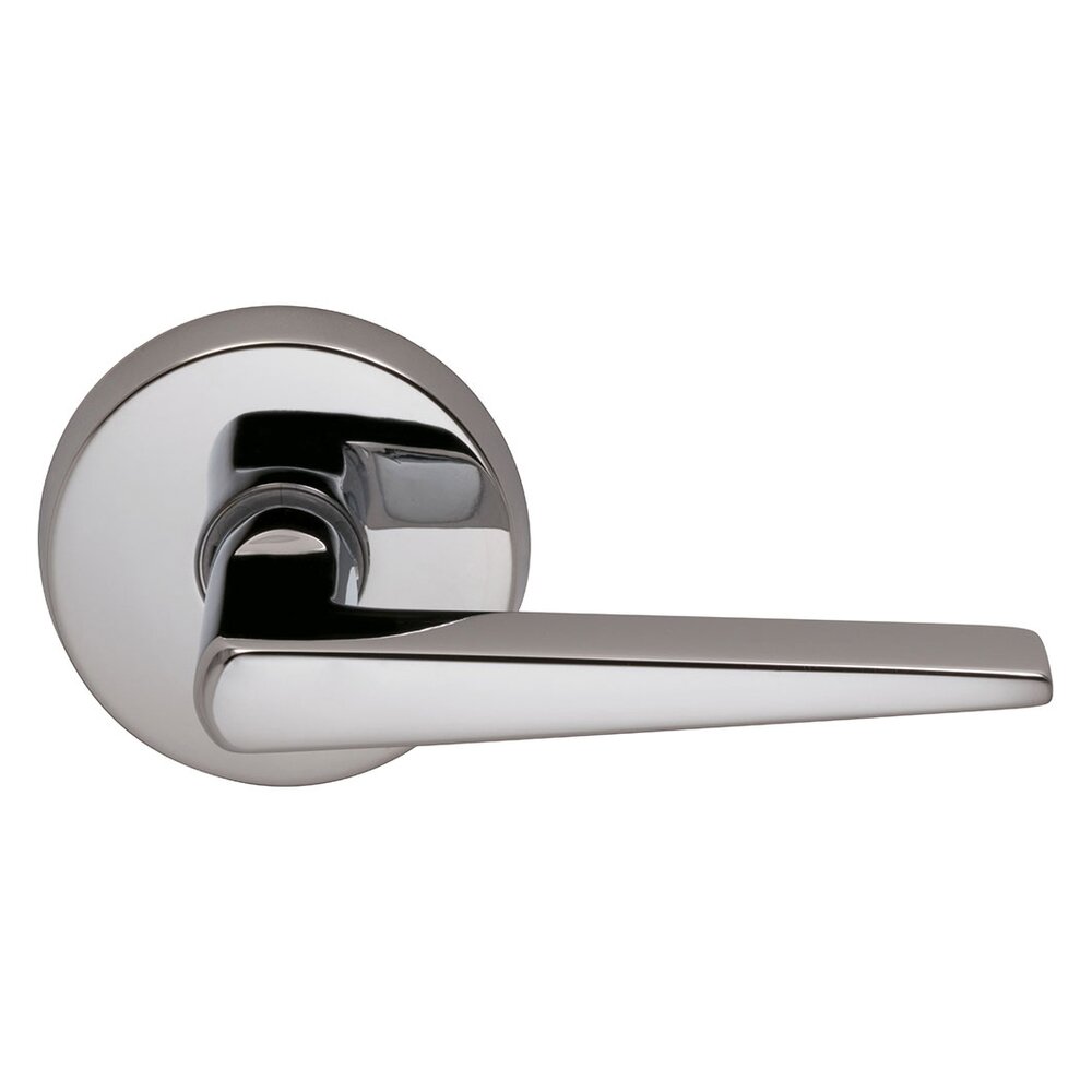 Omnia Hardware Passage Straight Tapered Right Handed Lever with Plain Rosette in Polished Chrome