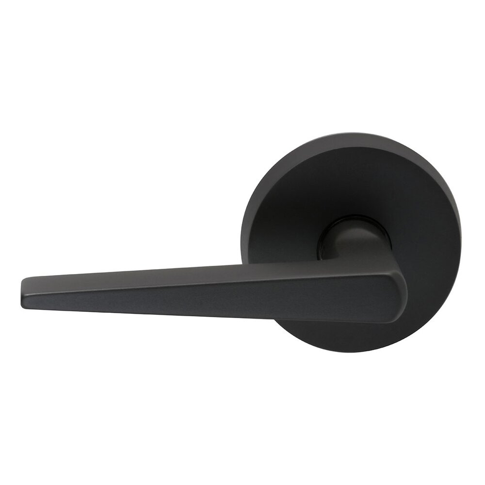 Omnia Hardware Single Dummy Straight Tapered Left Handed Lever with Plain Rosette in Oil Rubbed Bronze Lacquered