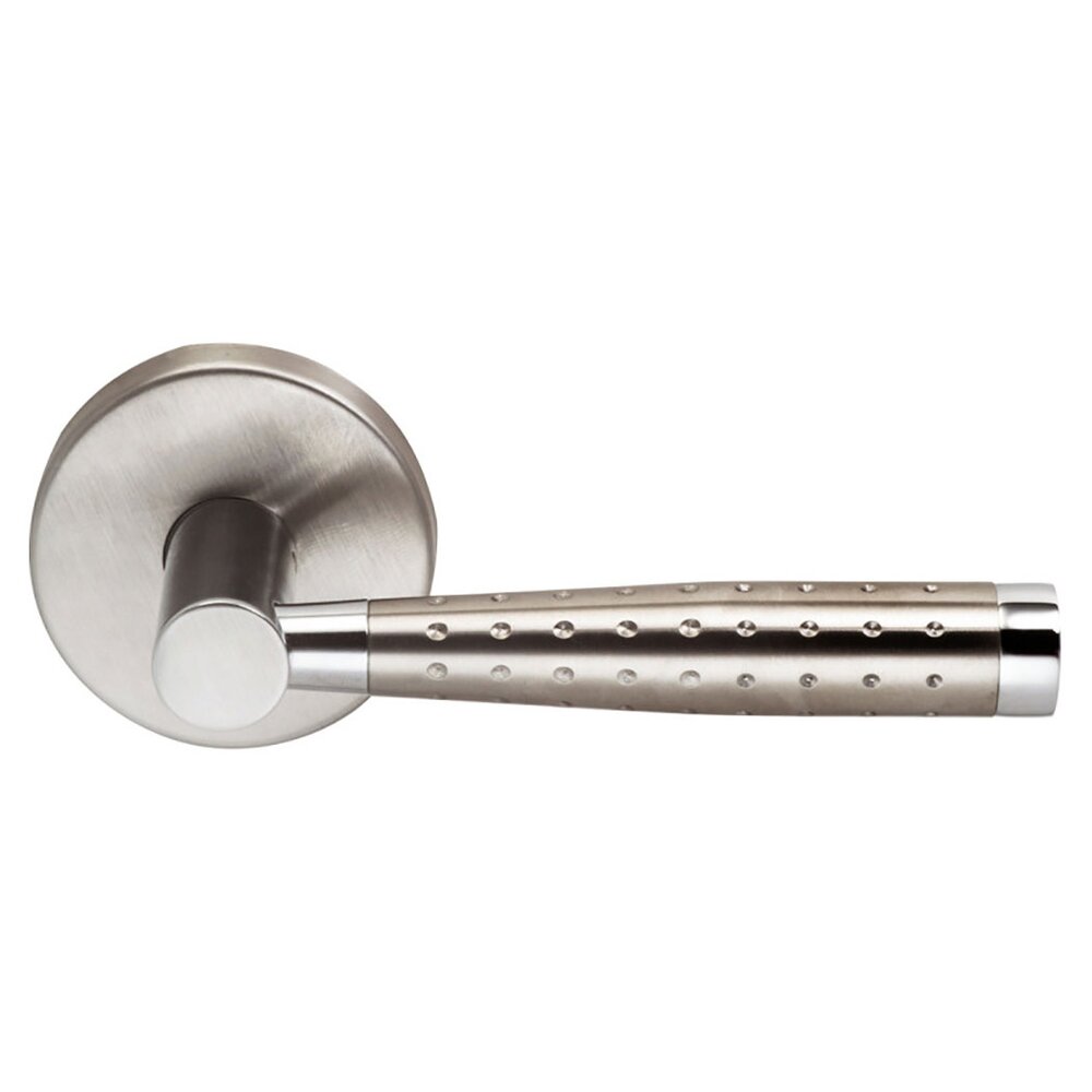 Omnia Hardware Double Dummy Metro Dot Right Handed Lever with Plain Rosette in Brushed Stainless Steel