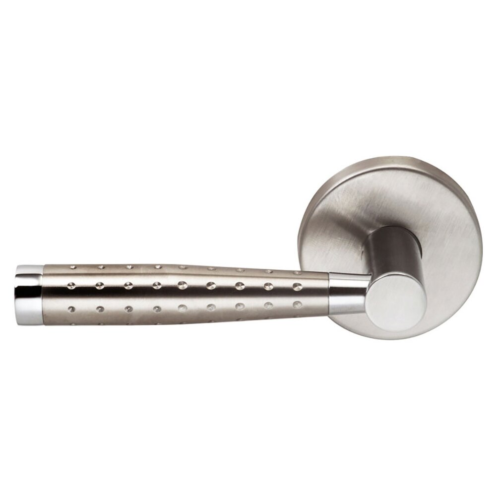 Omnia Hardware Passage Metro Dot Left Handed Lever with Plain Rosette in Brushed Stainless Steel