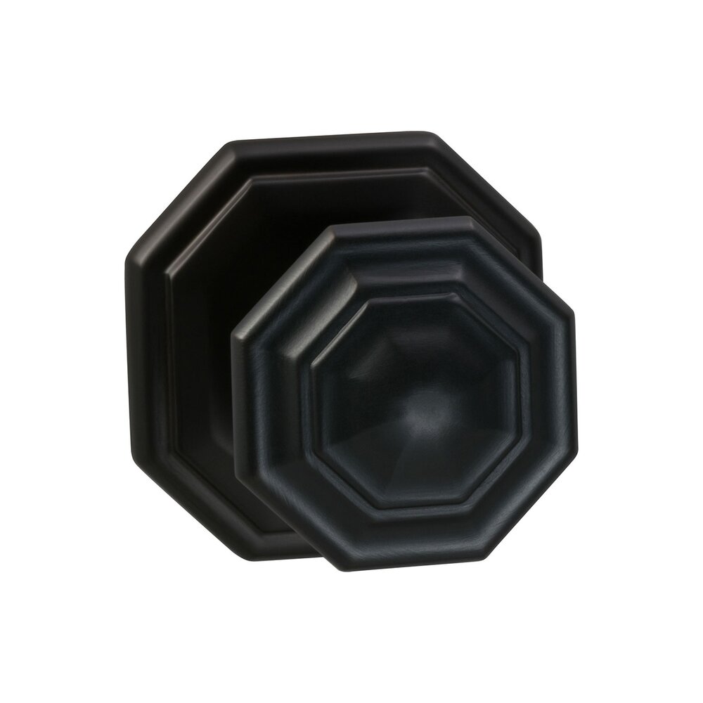 Omnia Hardware Passage Traditions Octagon Knob with Octagon Rosette in Oil Rubbed Bronze Lacquered