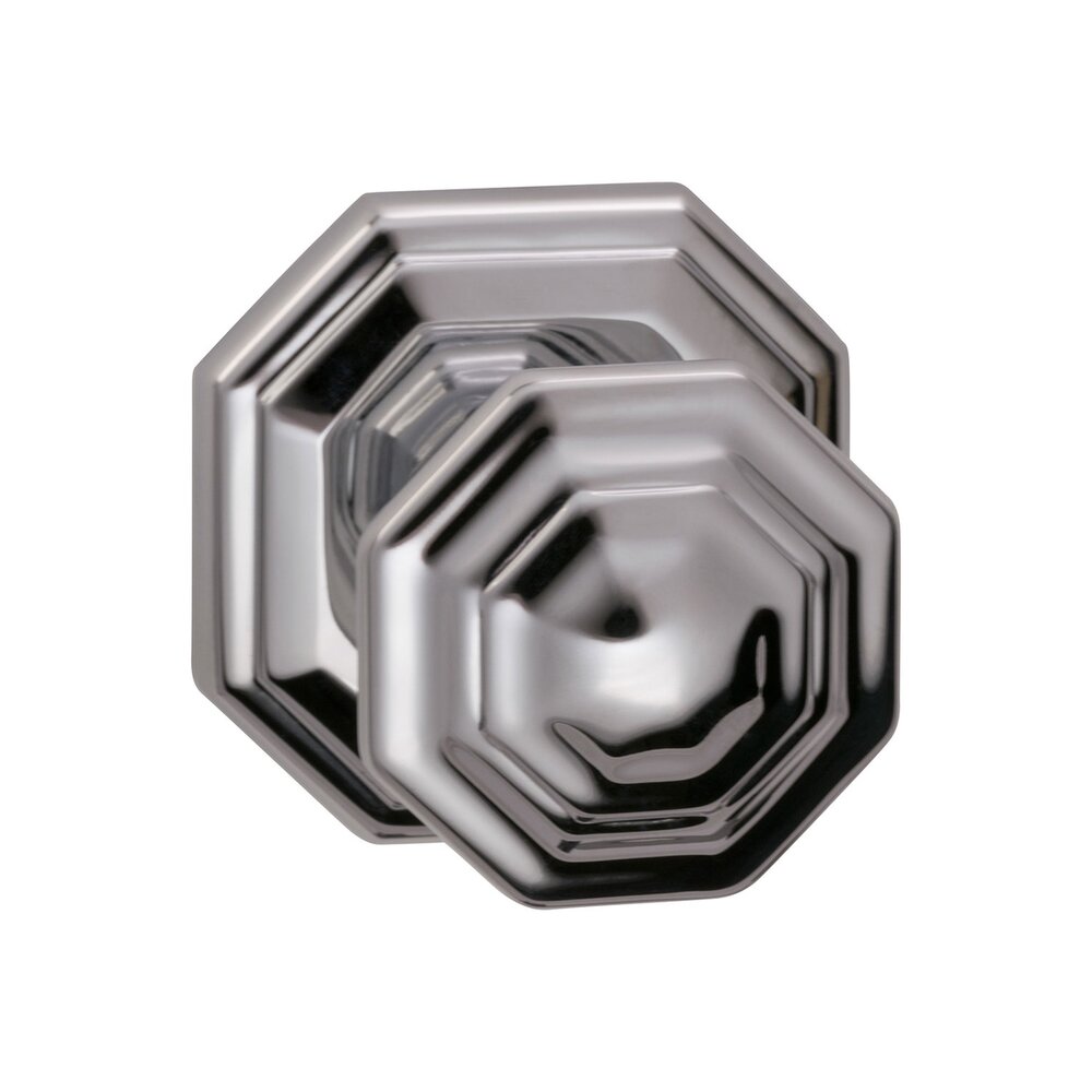 Omnia Hardware Passage Traditions Octagon Knob with Octagon Rosette in Polished Chrome