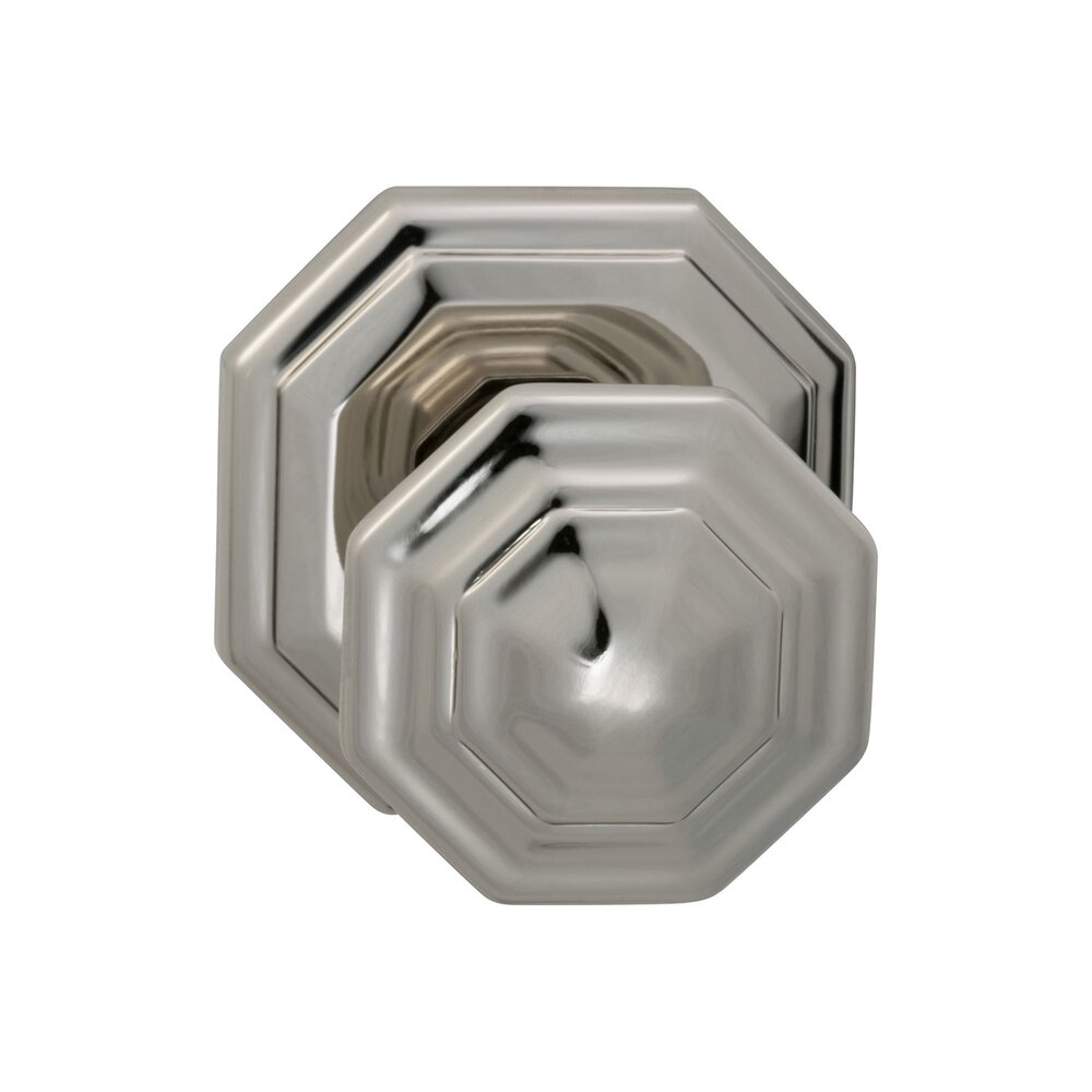 Omnia Hardware Double Dummy Traditions Octagon Knob with Octagon Rosette in Polished Nickel Lacquered