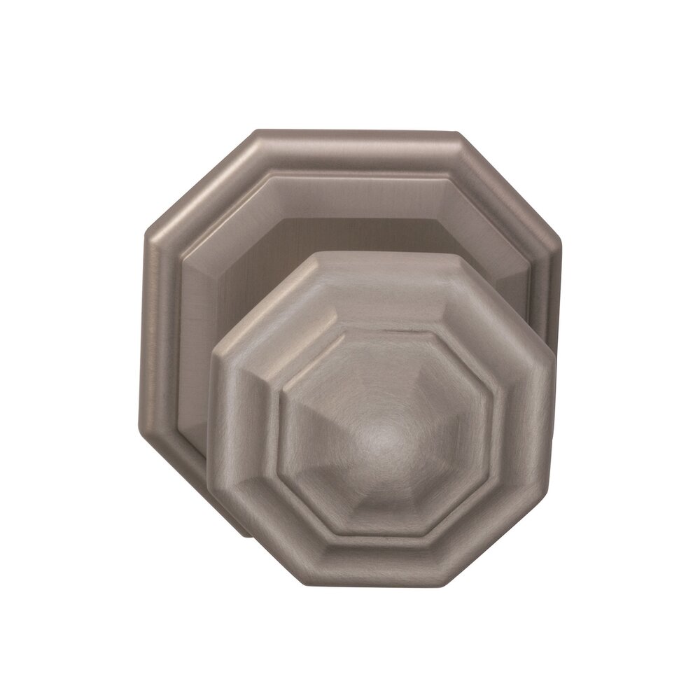 Omnia Hardware Privacy Traditions Octagon Knob with Octagon Rosette in Satin Nickel Lacquered