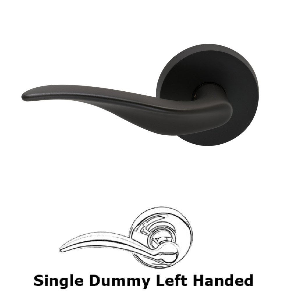 Omnia Hardware Left Handed Single Dummy Ripple Lever with Round Rose in Oil Rubbed Bronze Lacquered