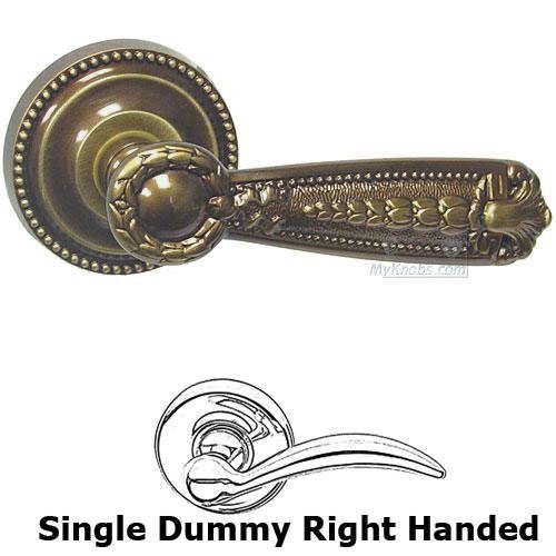 Omnia Hardware Single Dummy Versailles Right Handed Lever with Beaded Rosette in Shaded Bronze Lacquered