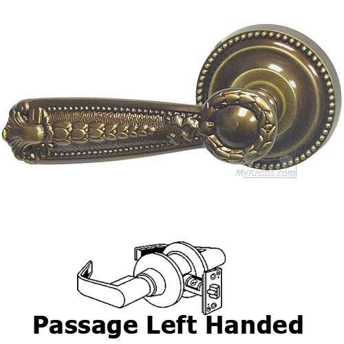 Omnia Hardware Passage Versailles Left Handed Lever with Beaded Rosette in Shaded Bronze Lacquered