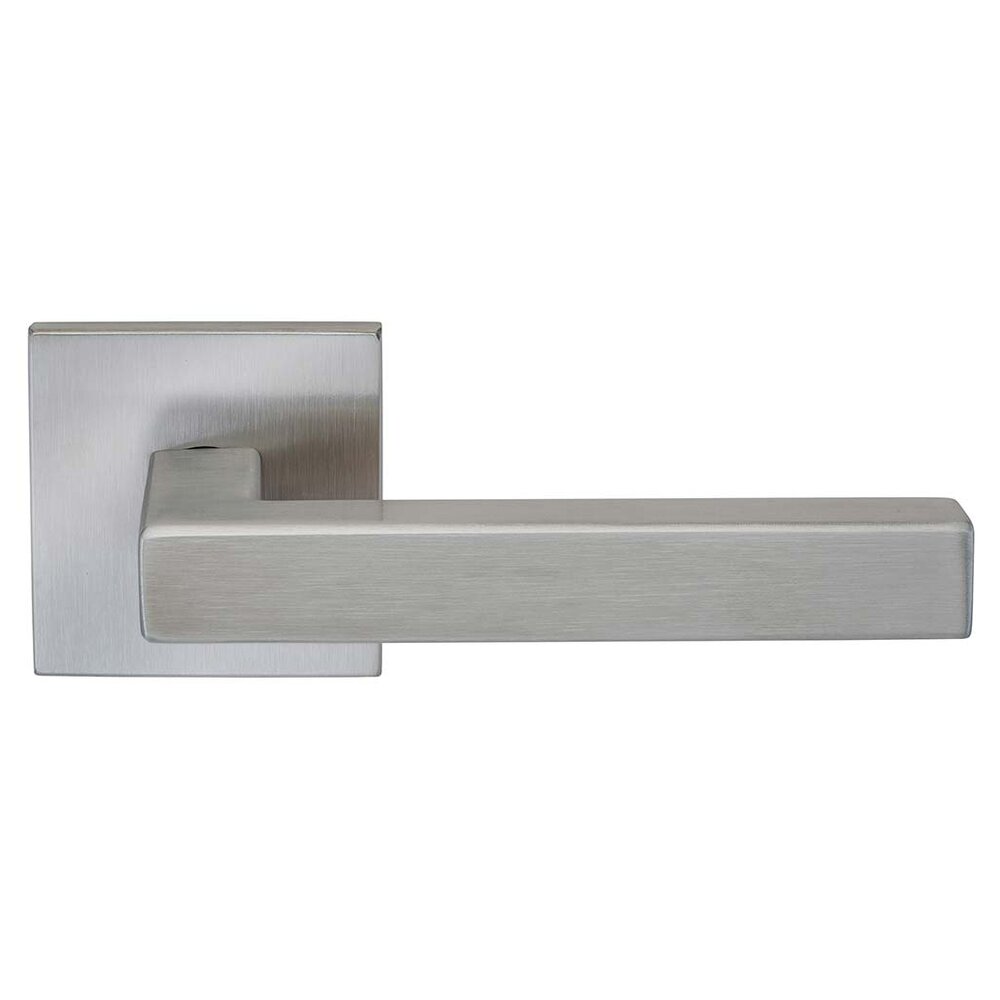 Omnia Hardware Passage Square Right Handed Lever with Square Rosette in Brushed Stainless Steel