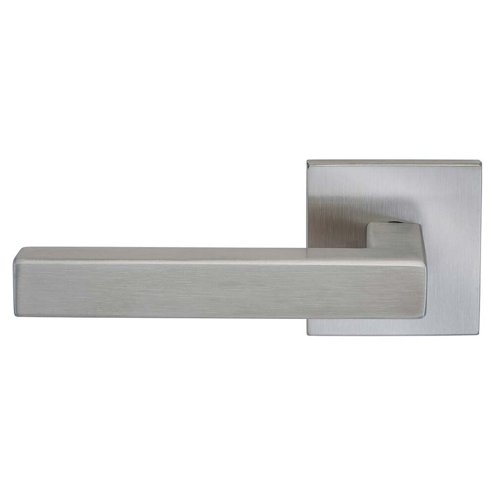 Omnia Hardware Passage Square Left Handed Lever with Square Rosette in Brushed Stainless Steel