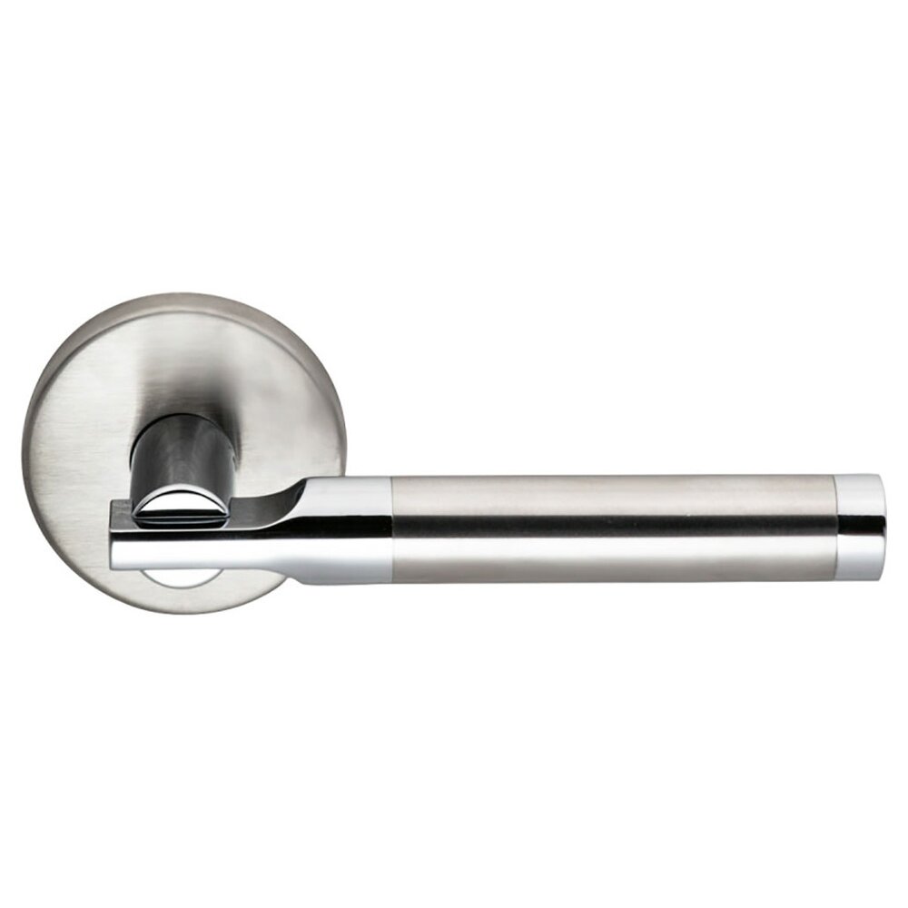 Omnia Hardware Privacy Miami Right Handed Lever with Plain Rosette in Brushed Stainless Steel