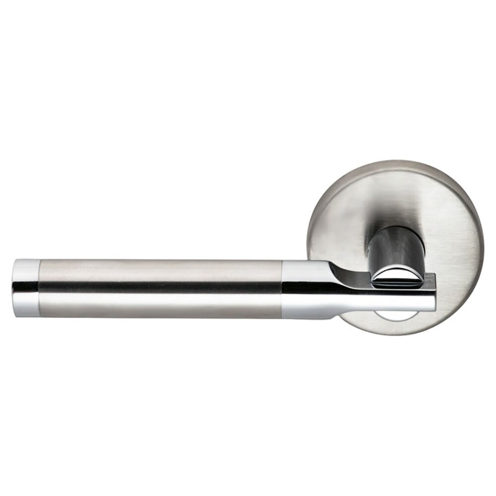 Omnia Hardware Single Dummy Miami Left Handed Lever with Plain Rosette in Brushed Stainless Steel