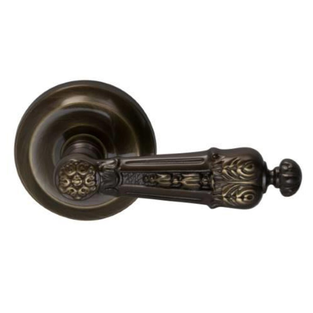 Omnia Hardware Passage Royale Right Handed Lever with Radial Rosette in Shaded Bronze Lacquered
