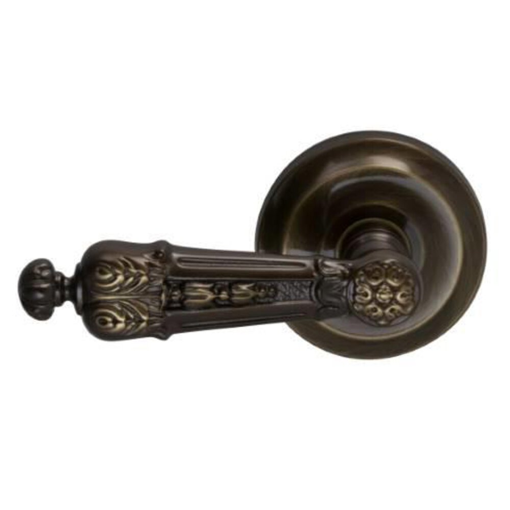 Omnia Hardware Passage Royale Left Handed Lever with Radial Rosette in Shaded Bronze Lacquered