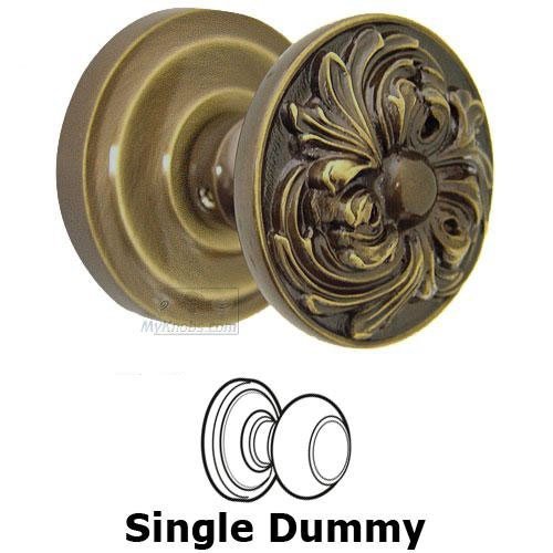 Omnia Hardware Single Dummy Ornate Flower Knob with Radial Rosette in Shaded Bronze Lacquered