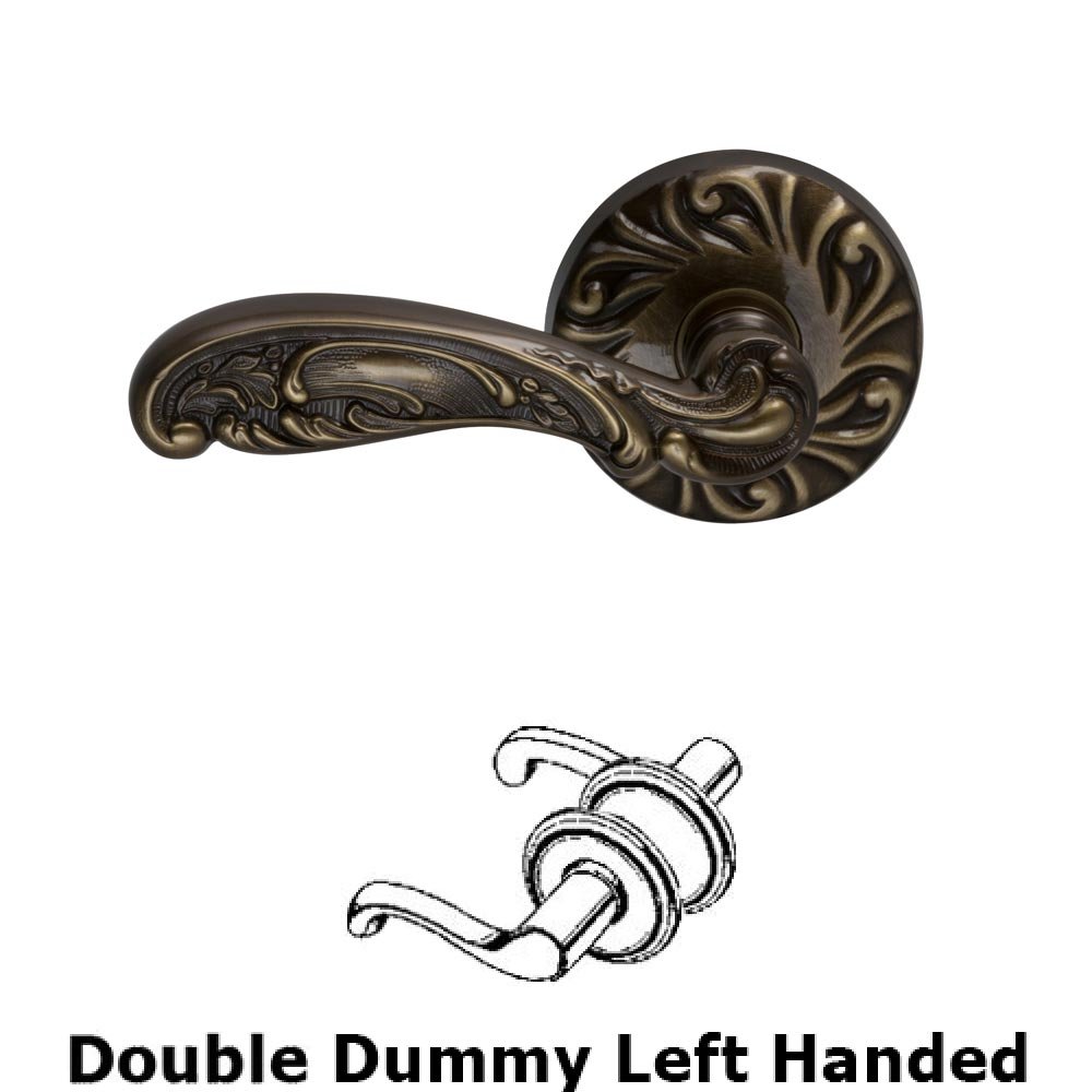 Omnia Hardware Double Dummy Carved Left Handed Lever with Carved Rosette in Shaded Bronze Lacquered