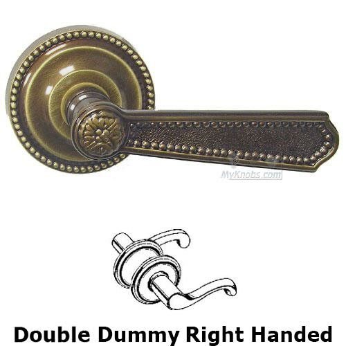 Omnia Hardware Double Dummy Beaded Right Handed Lever with Beaded Rossette in Shaded Bronze Lacquered