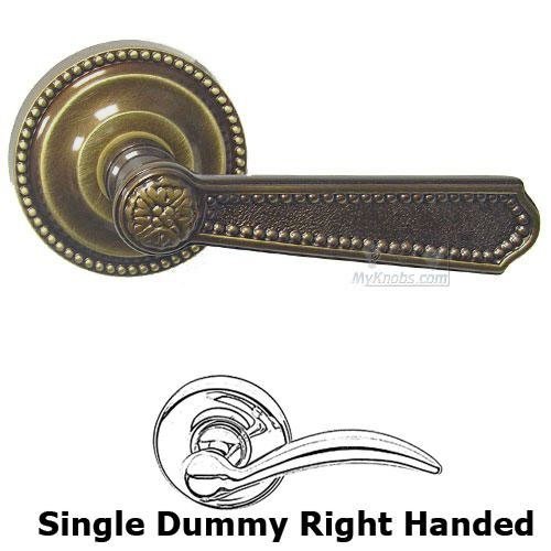 Omnia Hardware Single Dummy Beaded Right Handed Lever with Beaded Rossette in Shaded Bronze Lacquered