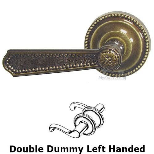Omnia Hardware Double Dummy Beaded Left Handed Lever with Beaded Rosette in Shaded Bronze Lacquered