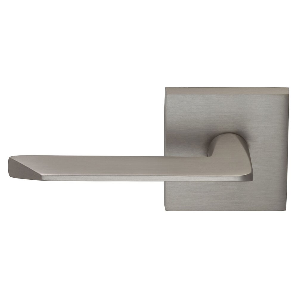 Omnia Hardware Left Handed Single Dummy Slim Lever with Square Rose in Satin Nickel Lacquered